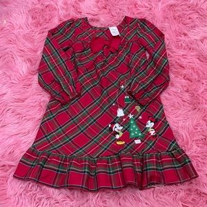 Disney Store plaid holiday night gown Size 5/6